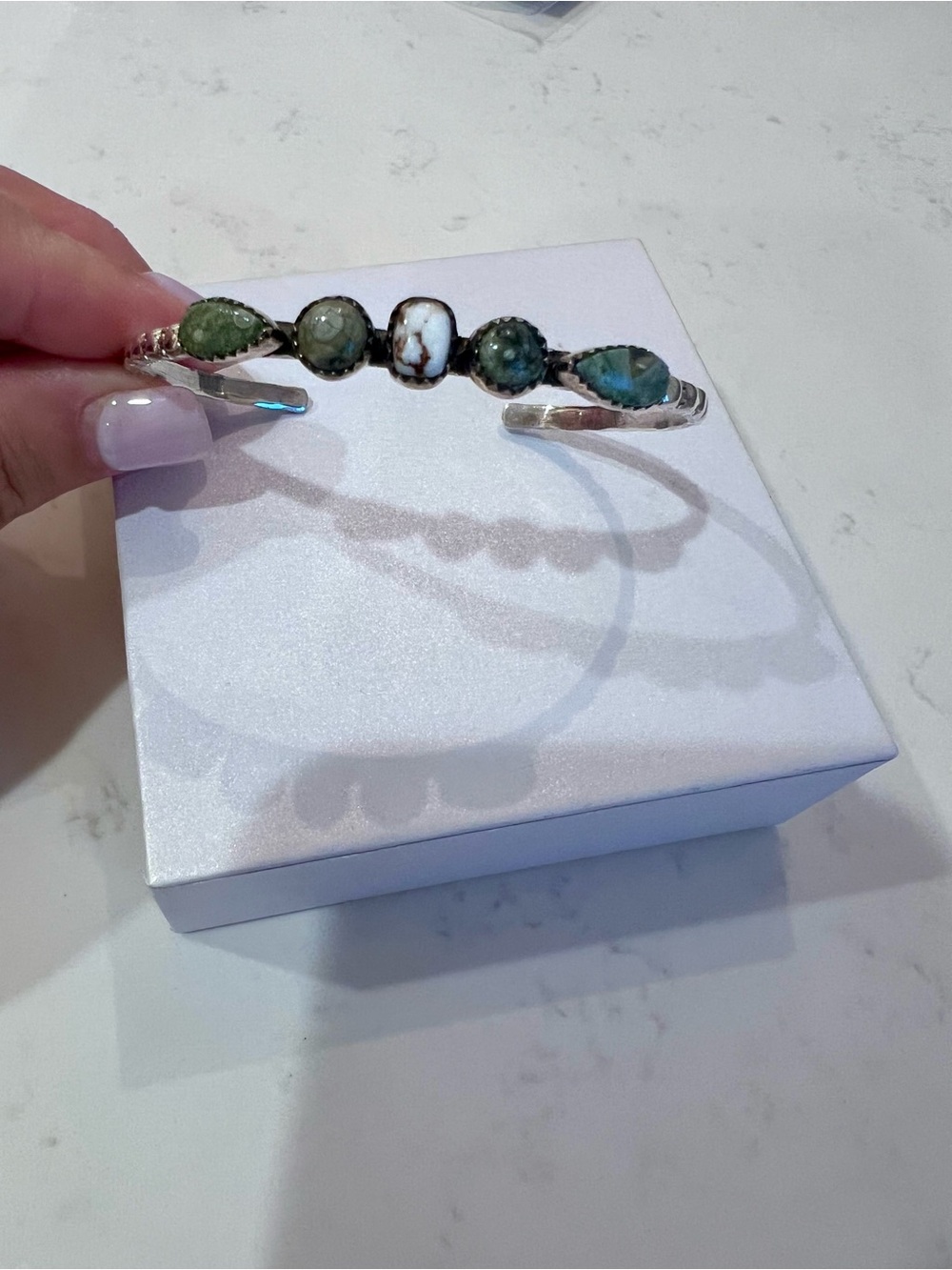 Desert Jasper & Wild Horse Sterling Silver Adjustable Cuff - NWOT